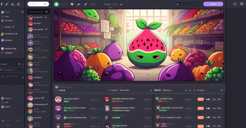Discord Blox Fruits trading server with active users exchanging fruit values and offers