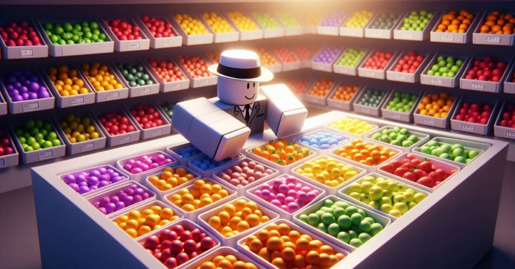 Player selecting multiple fruits in Blox Fruits inventory to create a trading bundle